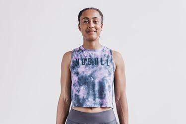 Pink Women's Nobull Muscle Tie-Dye Tank Tops | USA286453