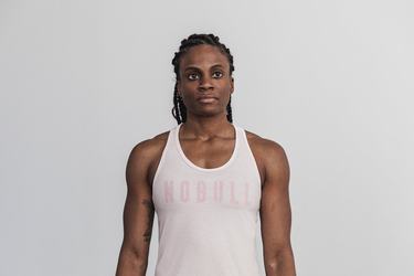 Pink Women's Nobull Racerback Tank Tops | USA764581