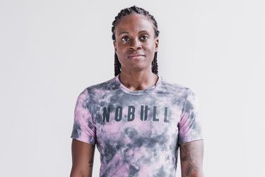 Pink Women's Nobull Tie-Dye T Shirts | USA126358