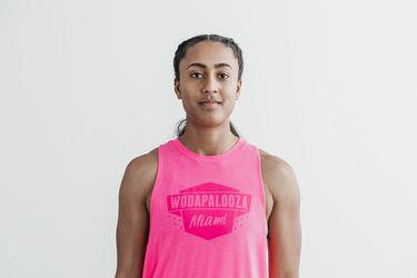 Pink Women's Nobull Wodapalooza High-Neck Tank Tops | USA693548