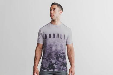 Purple Men's Nobull Dip-Dye T Shirts | USA785194