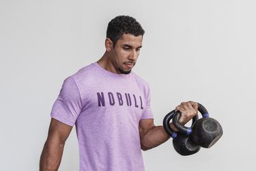 Purple Men's Nobull T Shirts | USA238571