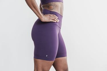 Purple Women's Nobull High-Rise 6" Matte Shorts | USA517498