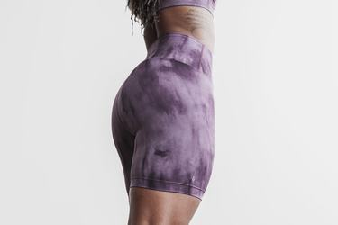 Purple Women's Nobull High-Rise 6" Tie-Dye Shorts | USA538461