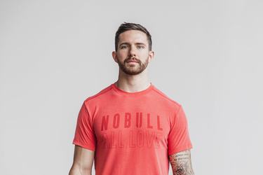 Red Men's Nobull All Love T Shirts | USA389205