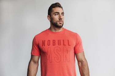 Red Men's Nobull (Madison) T Shirts | USA279451