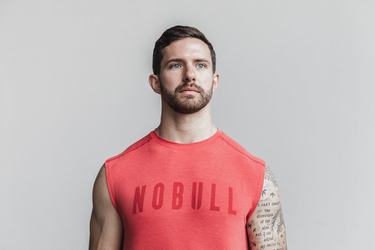 Red Men's Nobull Sleeveless T Shirts | USA935721