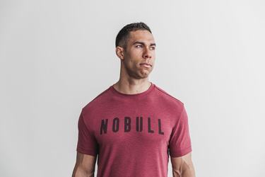 Red Men's Nobull T Shirts | USA714629