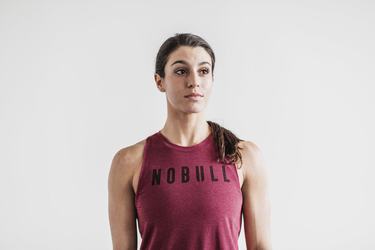 Red Women's Nobull High-Neck Classic Colors Tank Tops | USA698513