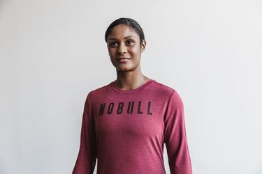 Red Women's Nobull Long Sleeves | USA932467