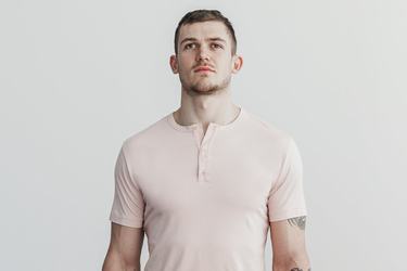 Rose Men's Nobull Lightweight Henley T Shirts | USA564901