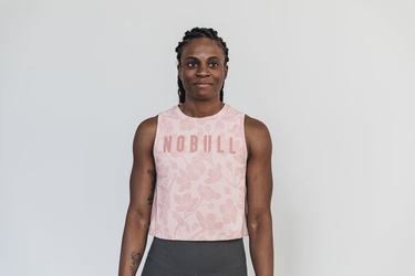 Rose Pink Women's Nobull Muscle Tank Tops | USA450397