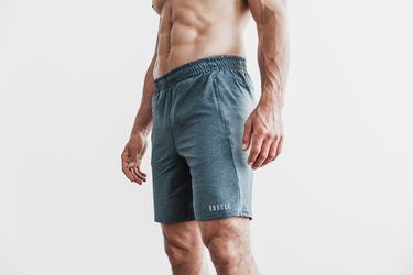 Turquoise Men's Nobull Knit 8.5" Shorts | USA608937