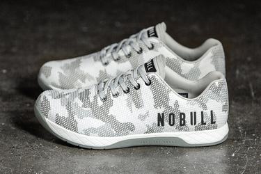 White Camo Women's Nobull Superfabric Trainers | USA381467