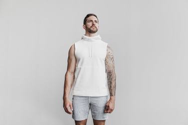 White Men's Nobull Arctic Sleeveless Pullover | USA903512