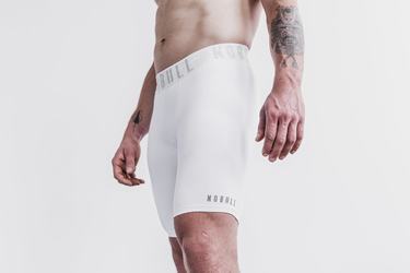 White Men's Nobull Compression 9" Shorts | USA352894