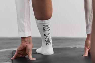 White Men's Nobull Crew All Love Socks | USA150728