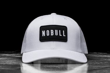 White Men's Nobull Curved-Brim Trucker Hats | USA901372