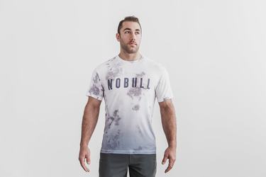 White Men's Nobull Dip-Dye T Shirts | USA281703