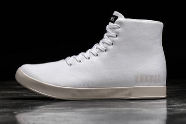 White Men's Nobull High-Top Canvas Trainers | USA017825