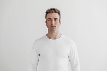 White Men's Nobull Lightweight Long Sleeves | USA087462