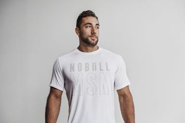 White Men's Nobull (Madison) T Shirts | USA942583