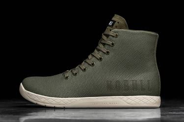 White Men's Nobull Superfabric High-Top Army Trainers | USA740328