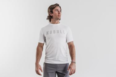 White Men's Nobull T Shirts | USA761823