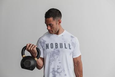 White Men's Nobull Tie-Dye T Shirts | USA058362