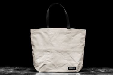 White Men's Nobull Waxed Canvas Open Top Tote Bags | USA157296