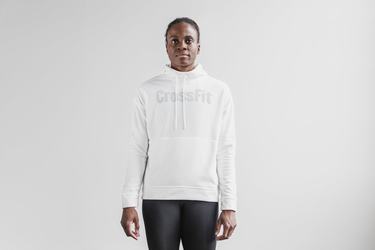 White Women's Nobull Crossfit® Hoodie | USA983745