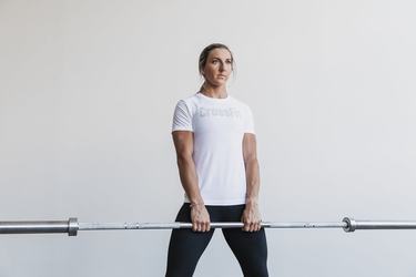 White Women's Nobull Crossfit® T Shirts | USA078139