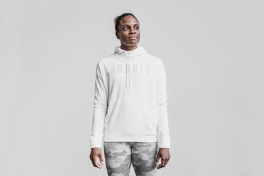 White Women's Nobull Hoodie | USA396087