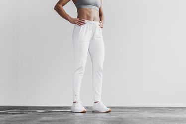 White Women's Nobull Joggers | USA056238