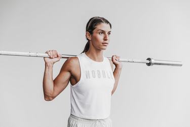 White Women's Nobull Muscle Tank Tops | USA423675