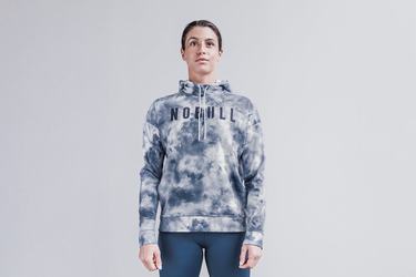 White Women's Nobull Tie-Dye Hoodie | USA139245