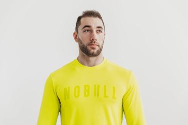 Yellow Men's Nobull Long Sleeves | USA251964