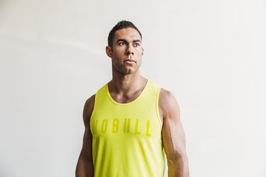 Yellow Men's Nobull Neon Tank Tops | USA901286