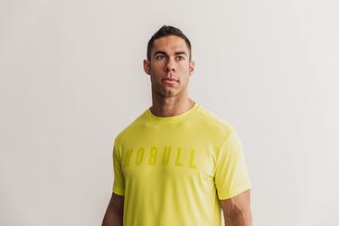 Yellow Men's Nobull T Shirts | USA309621