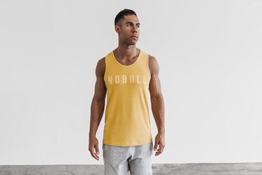 Yellow Men's Nobull Tank Tops | USA596302