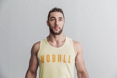 Yellow Men's Nobull Tank Tops | USA675839