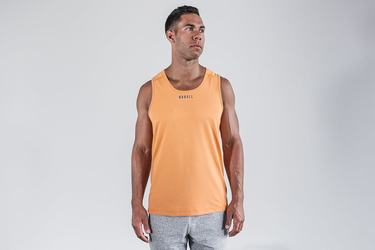 Yellow Men's Nobull Textured Tank Tops | USA754601