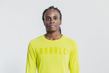 Yellow Women's Nobull Long Sleeves | USA195486