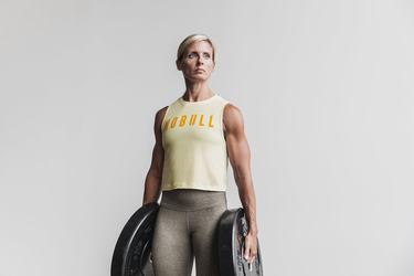 Yellow Women's Nobull Muscle Tank Tops | USA105326